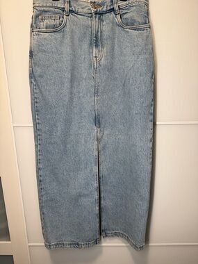 Frank & Oak Light Blue Straight-Leg Denim Skirt